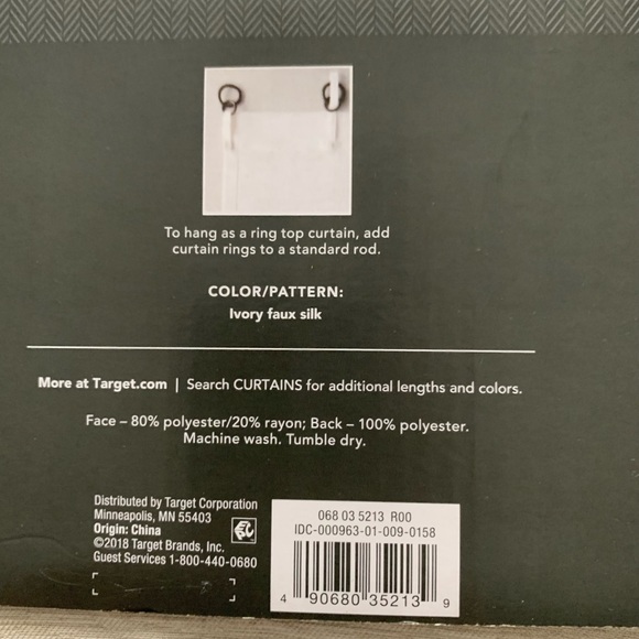 NEW 2 Threshold 95 X 52 Ivory Faux Silk Room Darkening curtains NEW - Picture 10 of 10